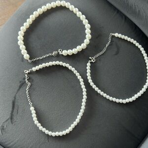 Costume jewelry 3 pearl necklaces